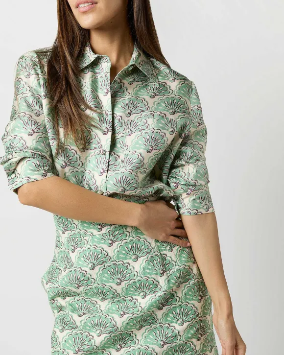 Boy Shirt In Mint Fans Silk Twill^La DoubleJ Shop