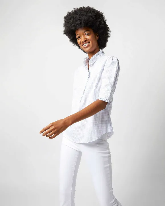 Elbow-Sleeve Frill Shirt^Ann Mashburn Clearance