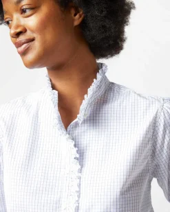 Elbow-Sleeve Frill Shirt^Ann Mashburn Clearance