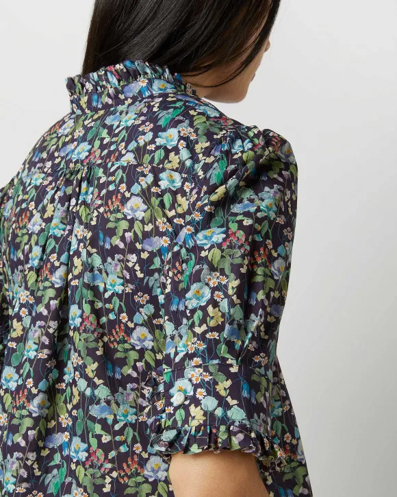 Elbow-Sleeved Frill Dress^Ann Mashburn Fashion