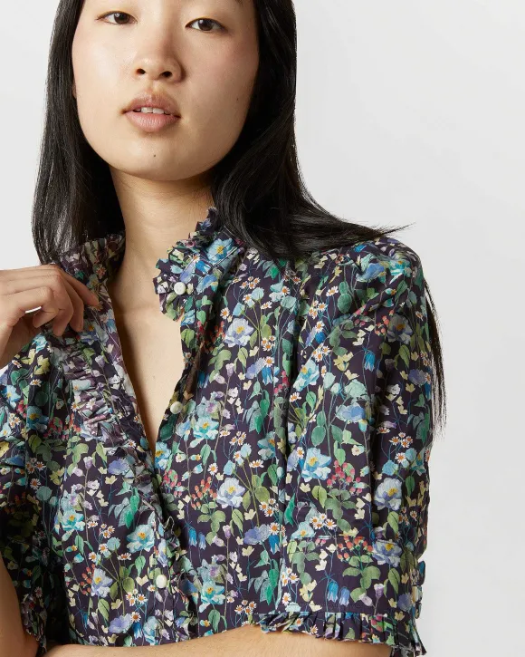 Elbow-Sleeved Frill Dress^Ann Mashburn Fashion