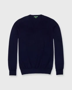 Fine-Gauge V-Neck Sweater^Sid Mashburn Discount