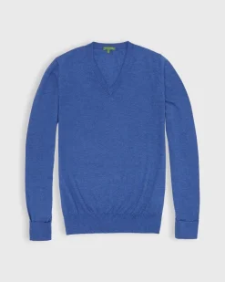 Fine-Gauge V-Neck Sweater^Sid Mashburn Fashion