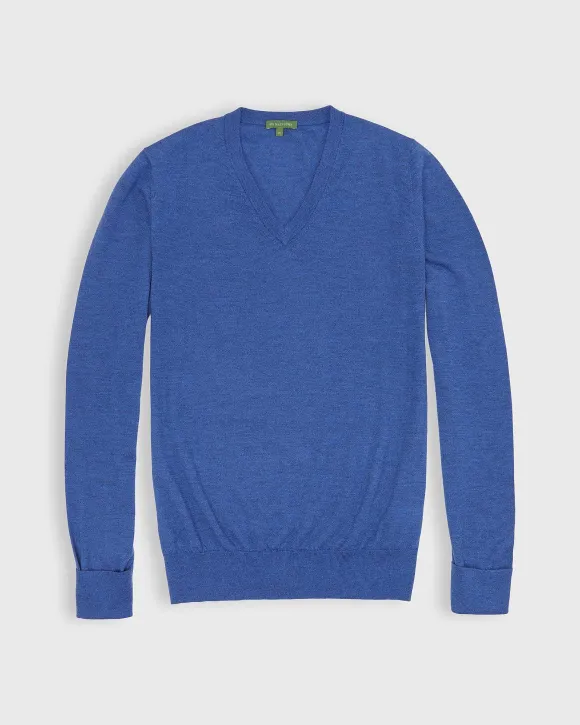 Fine-Gauge V-Neck Sweater^Sid Mashburn Fashion