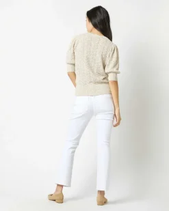 Giselle Pointelle V-Neck Sweater^Ann Mashburn New