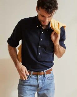 Knit Button-Down Popover Shirt^Sid Mashburn Best