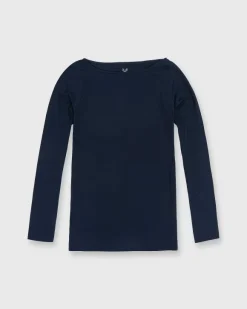 Long-Sleeved Boatneck Tee^Ann Mashburn Store