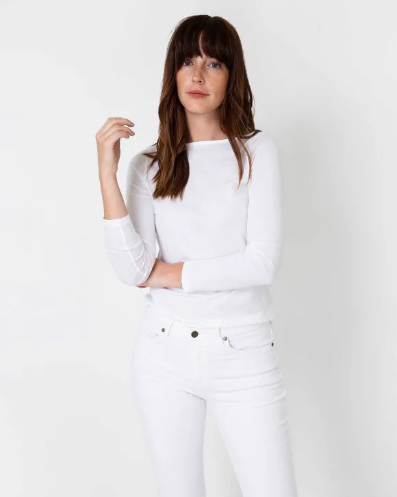 Long-Sleeved Boatneck Tee^Ann Mashburn Discount