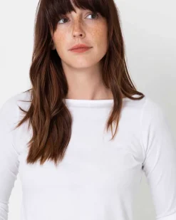 Long-Sleeved Boatneck Tee^Ann Mashburn Discount