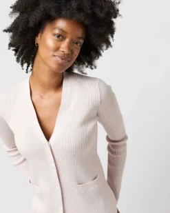Nia Long-Sleeved Ribbed Cardigan^Ann Mashburn Shop