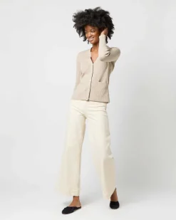 Nia Long-Sleeved Ribbed Cardigan^Ann Mashburn New