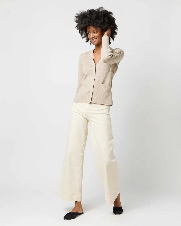 Nia Long-Sleeved Ribbed Cardigan^Ann Mashburn New