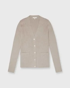 Nia Long-Sleeved Ribbed Cardigan^Ann Mashburn New
