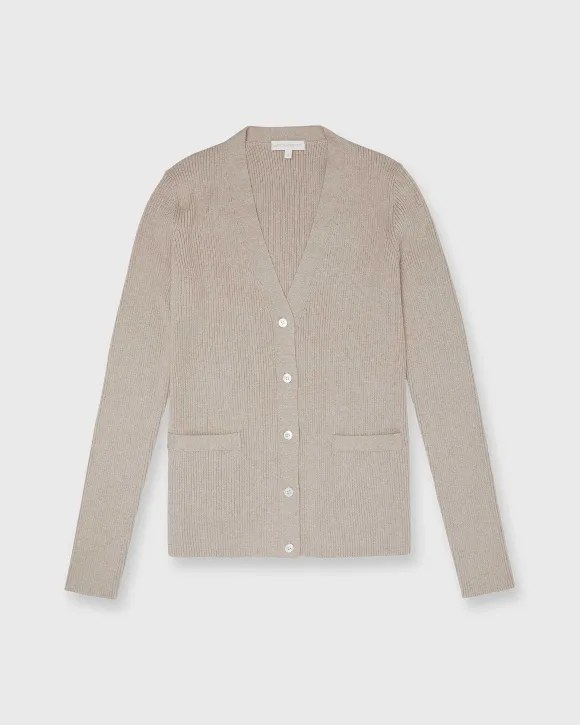 Nia Long-Sleeved Ribbed Cardigan^Ann Mashburn New