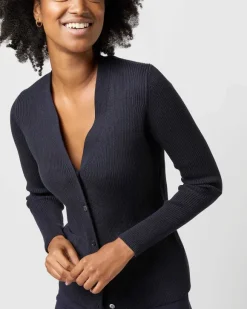 Nia Long-Sleeved Ribbed Cardigan^Ann Mashburn Hot