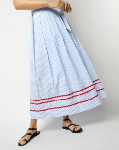 Pleated Wrap Midi Skirt^Ann Mashburn Shop