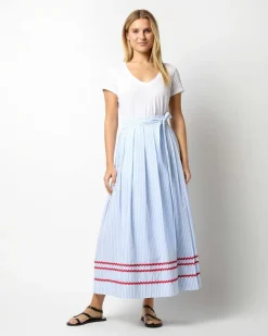 Pleated Wrap Midi Skirt^Ann Mashburn Shop