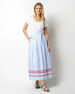 Pleated Wrap Midi Skirt^Ann Mashburn Shop