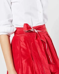 Reversible Pleated Wrap Skirt^Ann Mashburn Cheap