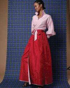 Reversible Pleated Wrap Skirt^Ann Mashburn Cheap