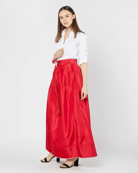 Reversible Pleated Wrap Skirt^Ann Mashburn Cheap