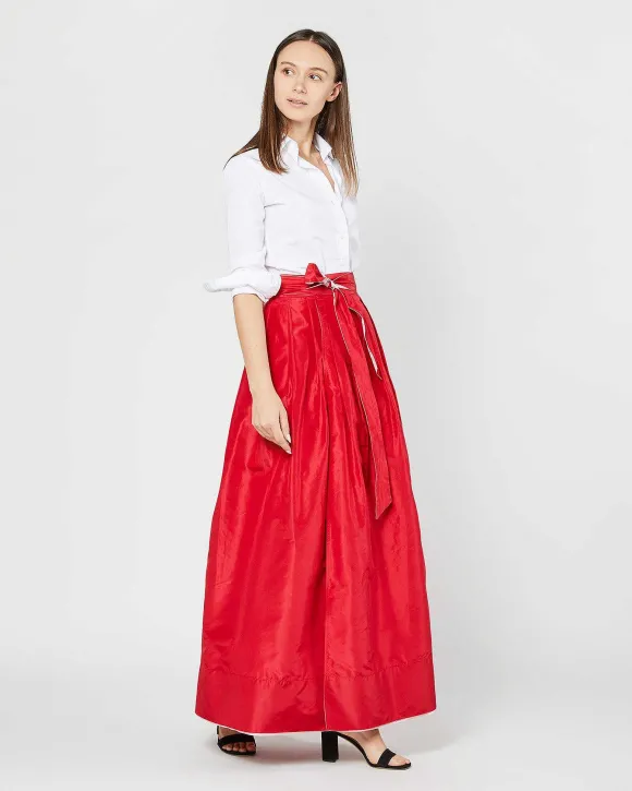 Reversible Pleated Wrap Skirt^Ann Mashburn Cheap