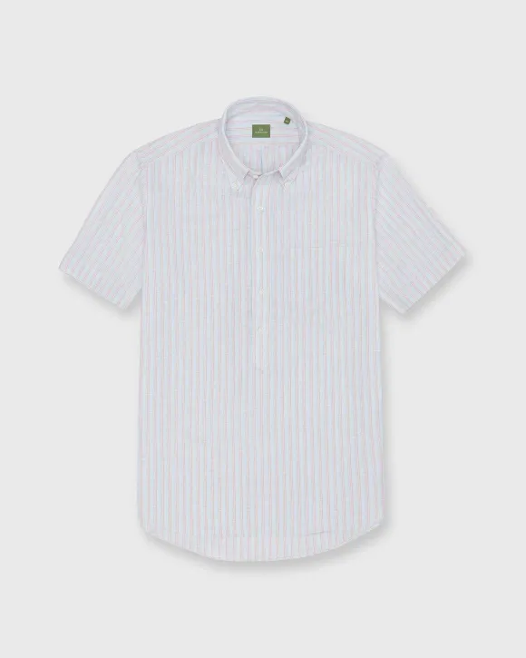 Short-Sleeved Button-Down Popover Sport Shirt^Sid Mashburn New