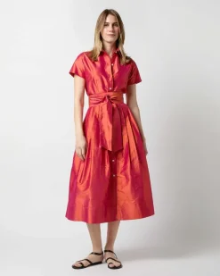 Short-Sleeved Classic Shirtwaist Dress^Ann Mashburn New