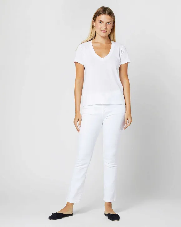 Short-Sleeved Deep-V Tee^Ann Mashburn Clearance