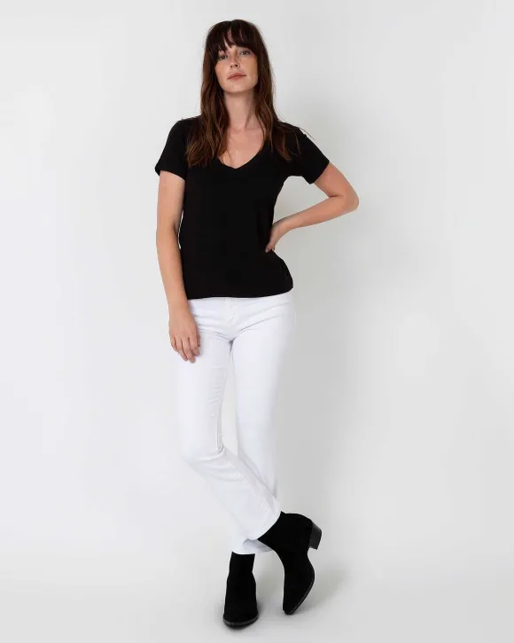 Short-Sleeved Deep-V Tee^Ann Mashburn Cheap