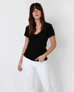 Short-Sleeved Deep-V Tee^Ann Mashburn Cheap