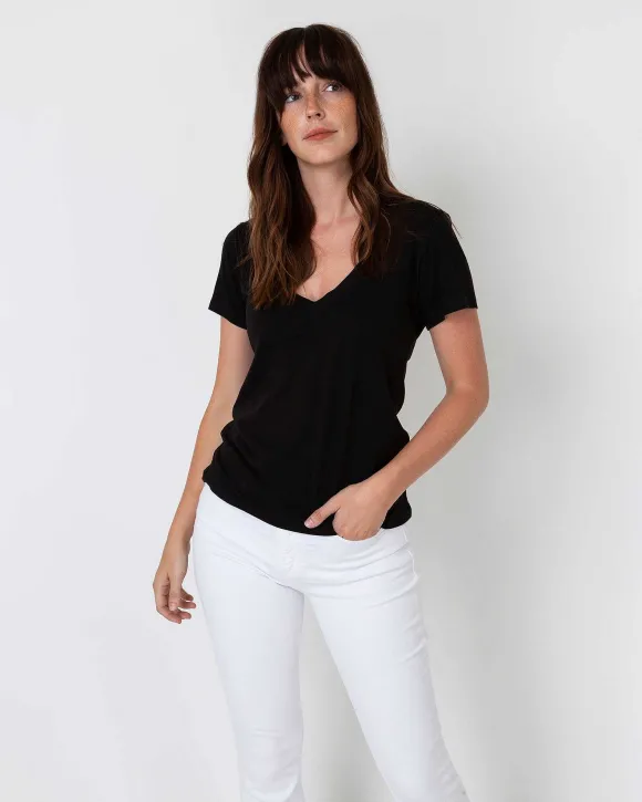 Short-Sleeved Deep-V Tee^Ann Mashburn Cheap