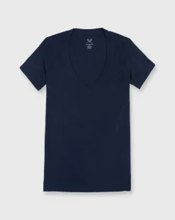 Short-Sleeved Deep-V Tee^Ann Mashburn Cheap