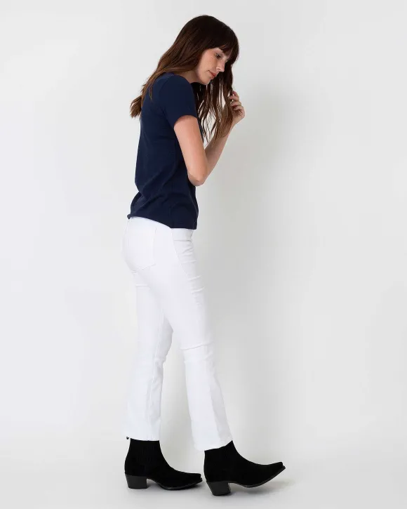 Short-Sleeved Deep-V Tee^Ann Mashburn Cheap
