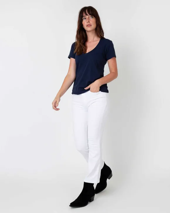 Short-Sleeved Deep-V Tee^Ann Mashburn Cheap