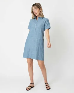 Short-Sleeved Popover Dress^Ann Mashburn Shop