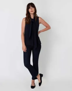 Sleeveless Tie-Neck Blouse^Ann Mashburn Store