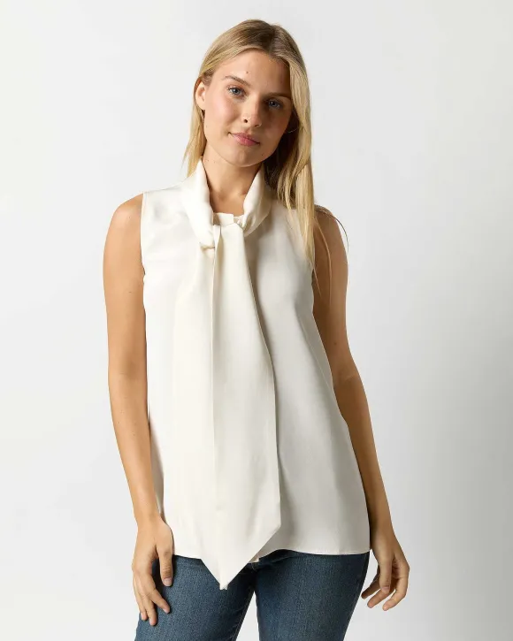 Sleeveless Tie-Neck Blouse^Ann Mashburn Online