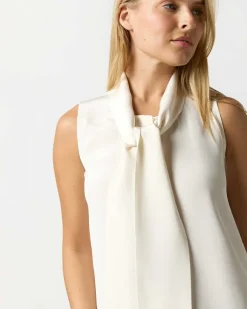 Sleeveless Tie-Neck Blouse^Ann Mashburn Online