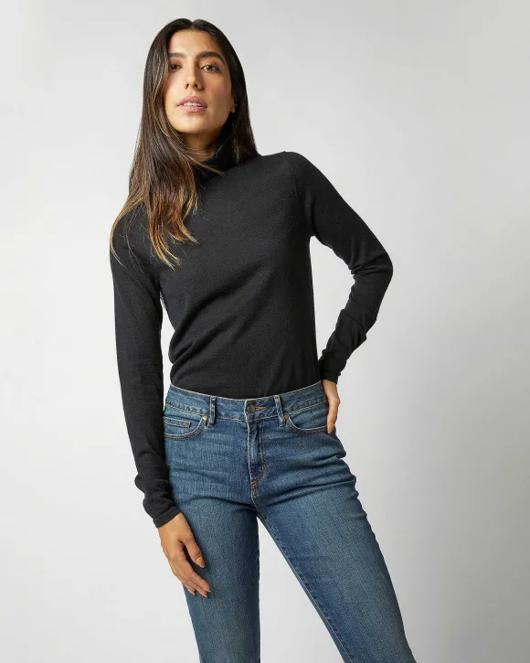 Superfine Funnel-Neck Sweater^Ann Mashburn Flash Sale
