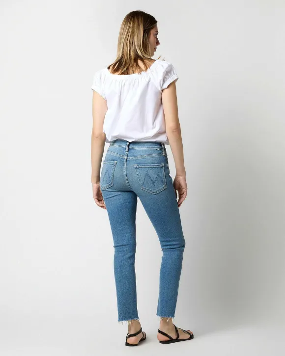 The Mid Rise Dazzler Ankle Fray Jean^Mother Denim New