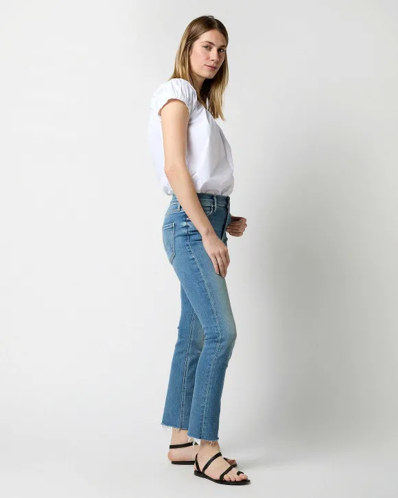 The Mid Rise Dazzler Ankle Fray Jean^Mother Denim New