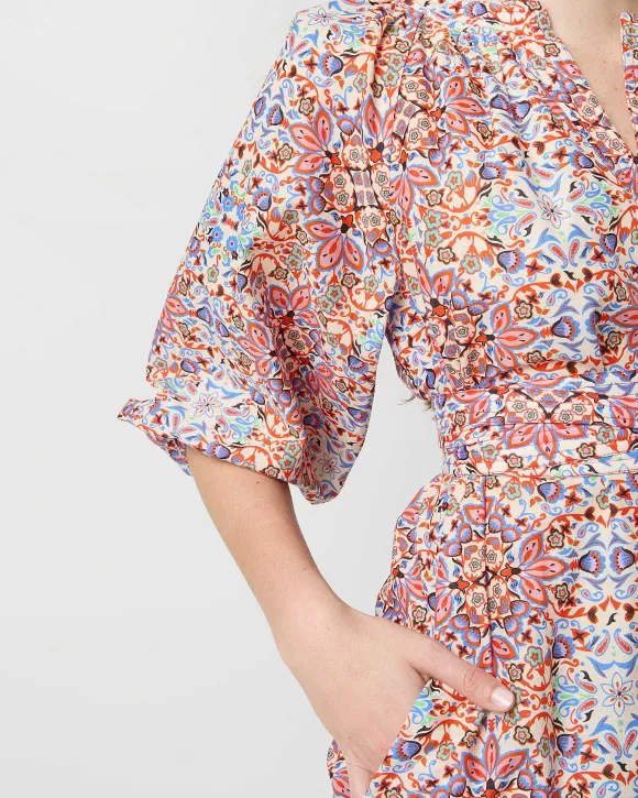 Trapunto Blouson Dress^Ann Mashburn Store