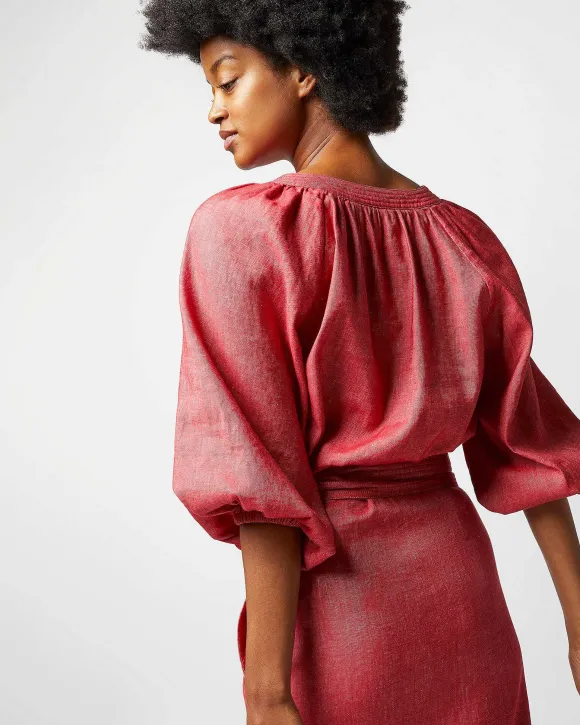 Trapunto Blouson Top^Ann Mashburn New
