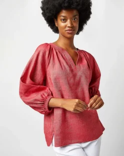 Trapunto Blouson Top^Ann Mashburn New